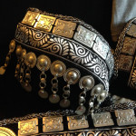Silver and black bra close-up